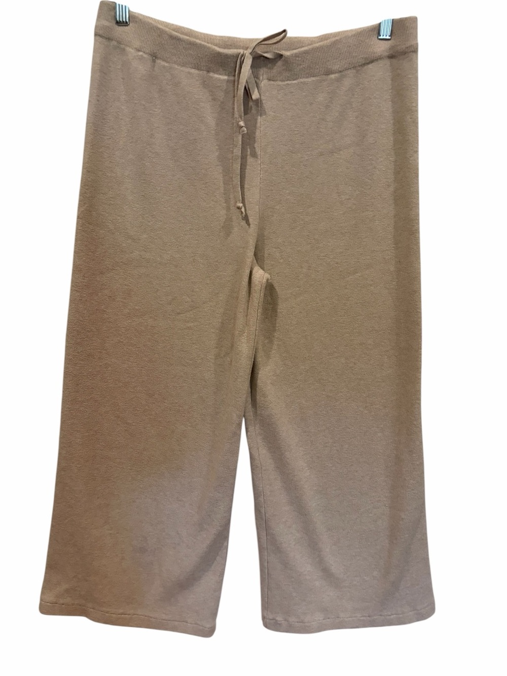 M Magaschoni wide leg Neutral Beige Knit Lounge Pants with Drawstring size XL